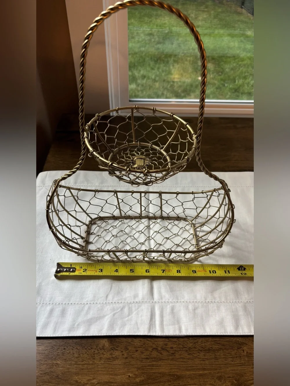 Gold Wire Two-Tier Display Basket